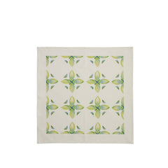 Stencil and Spray Painted Linen Napkin in Avocado