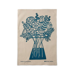 Springtime Tea Towel in Midnight