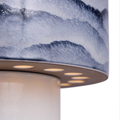 Stack Wide Table Lamp in Midnight and Opaque White Watercolor