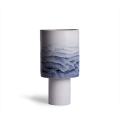 Stack Tall Table Lamp in Midnight and Opaque White Watercolor