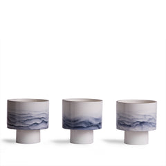 Stack Wide Table Lamp in Midnight and Opaque White Watercolor