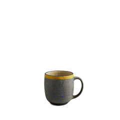 #22 Large Mug in Indigo with Yellow Ring