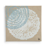 Linen Screen Print in White and Blue