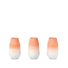 Neck Vase in Grapefruit and Opaque White