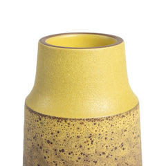 Neck Vase in Ochre and Matte Brown