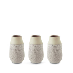 Neck Vase in Vanilla Bean and Matte Brown