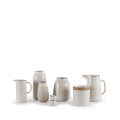 Neck Vase in Vanilla Bean and Matte Brown