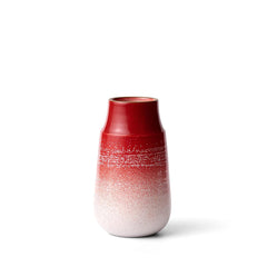 Neck Vase in Ruby Red Layered Glaze