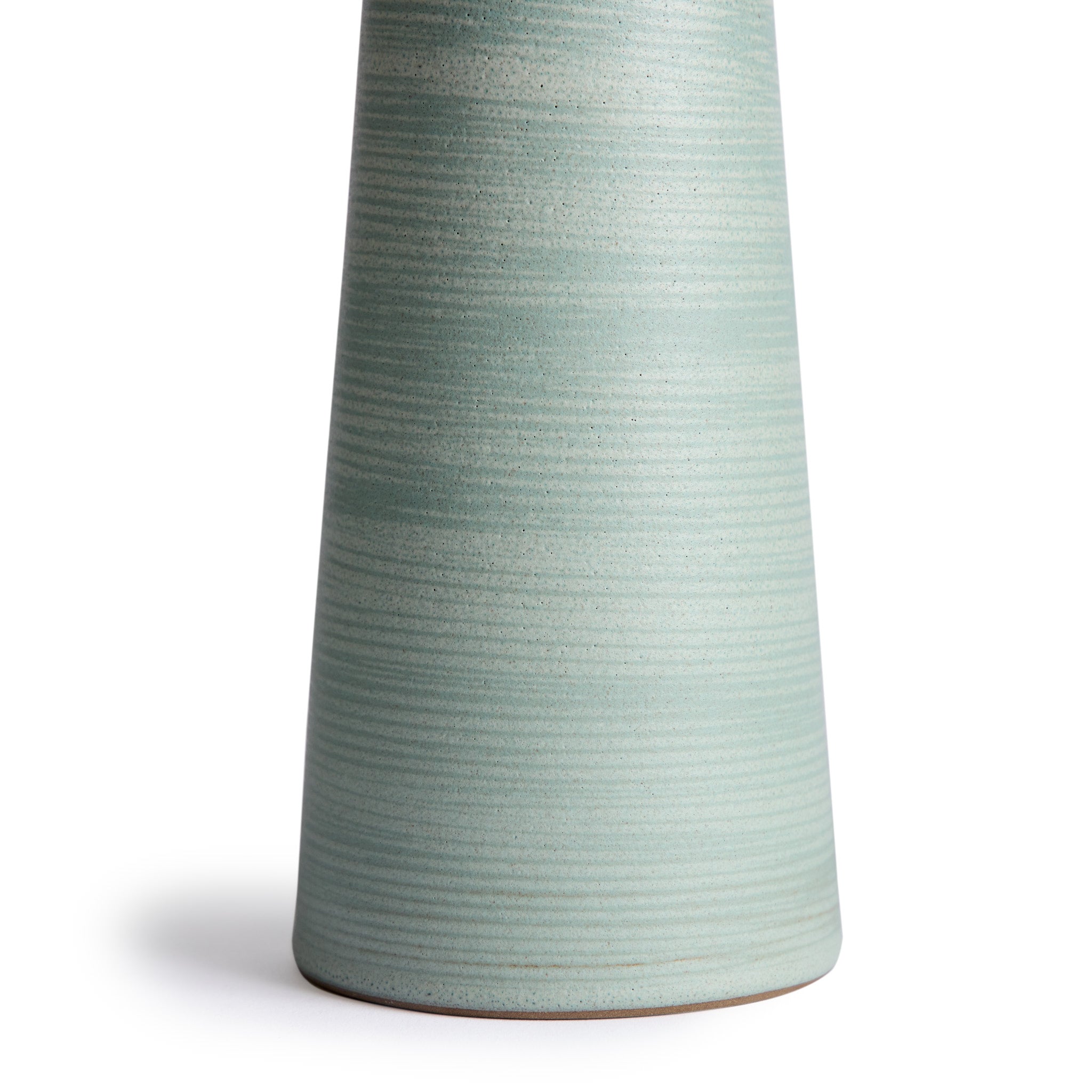 Large Lighthouse Candleholder in Oat and Penny Green