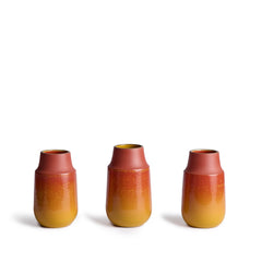 Neck Vase in Zinnia and Sunflower Gloss