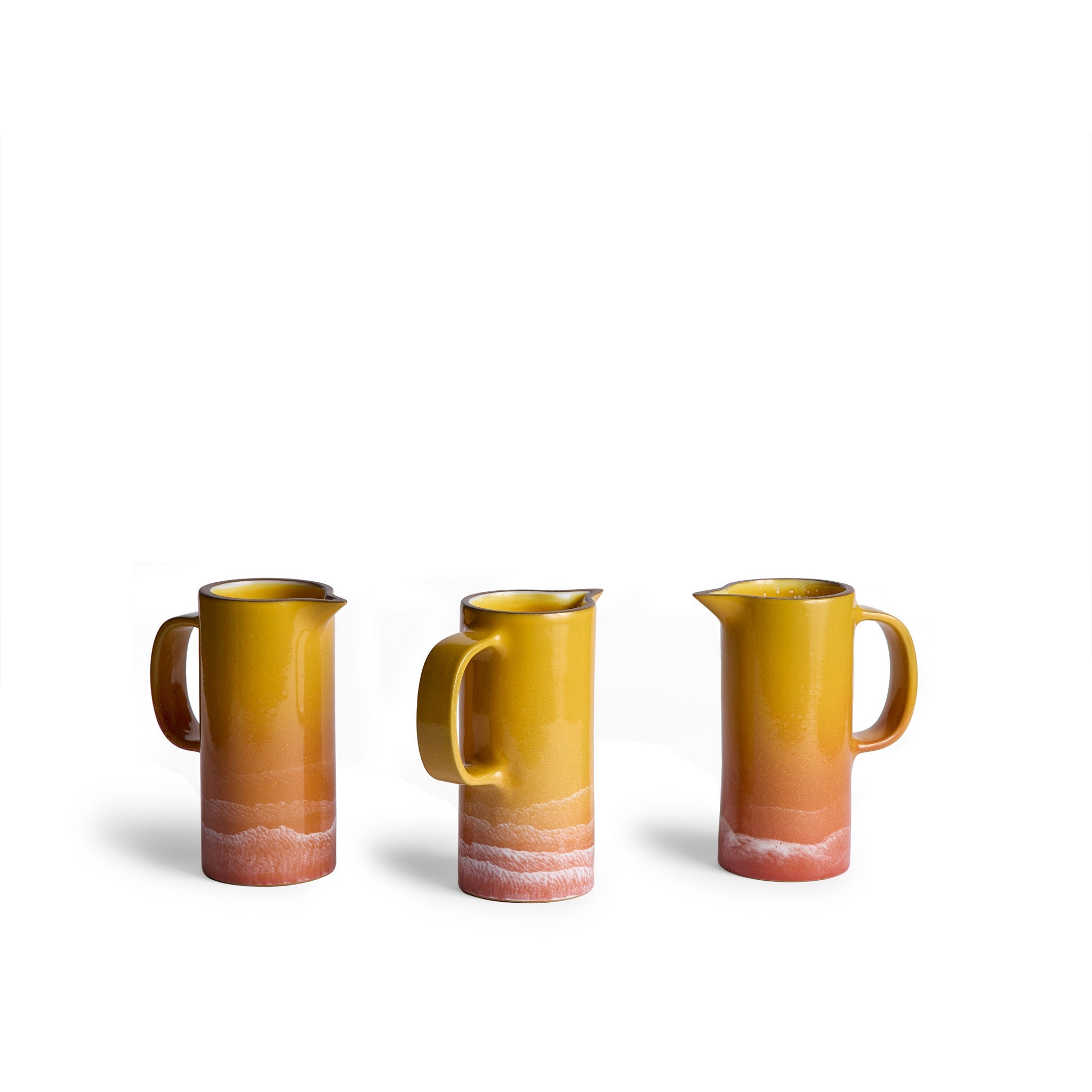 Small Pitcher in Zinnia and Sunflower Gloss Watercolor