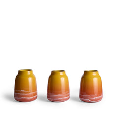 Wide Vase in Zinnia and Sunflower Gloss Watercolor