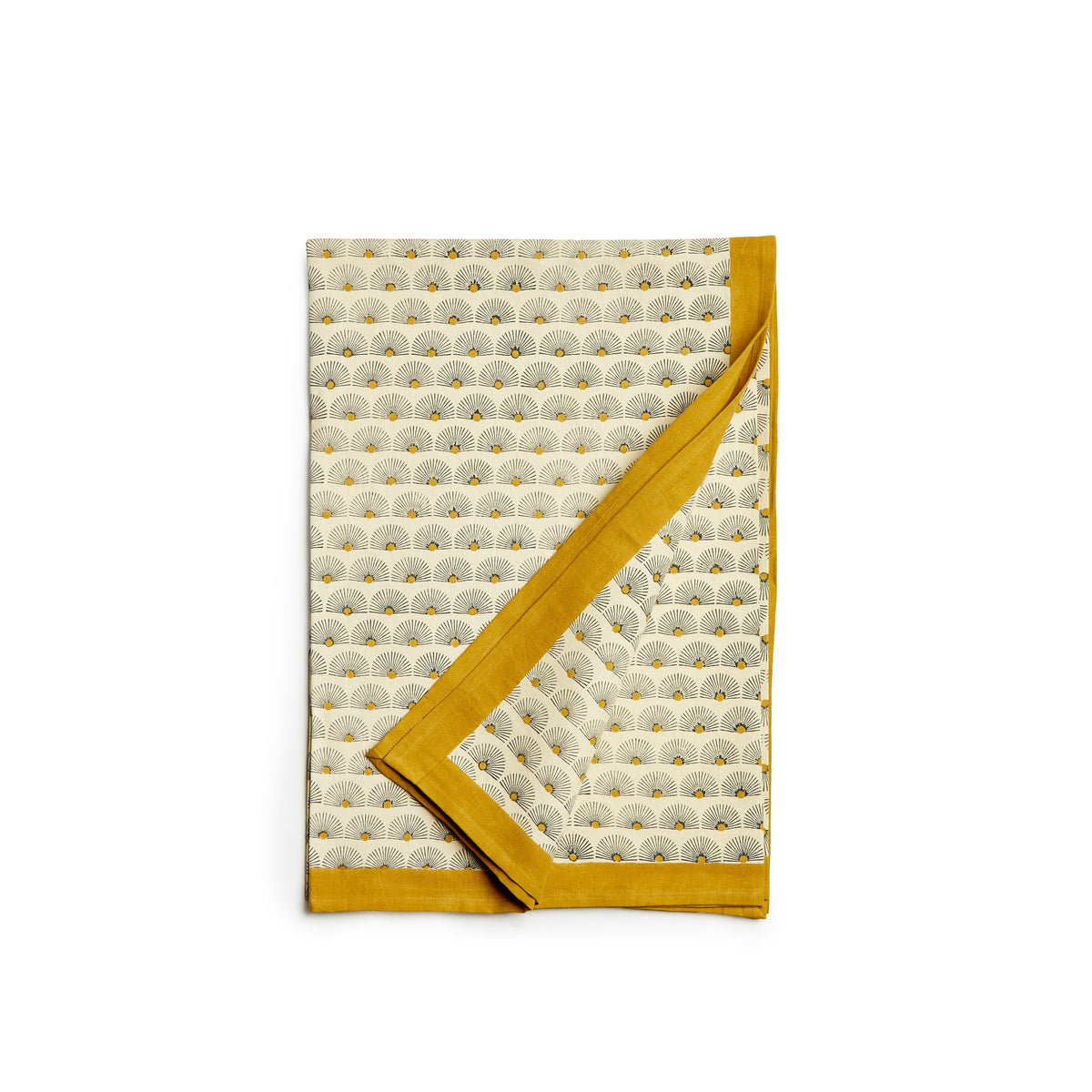 Peacock Tablecloth in Ochre