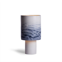 Stack Tall Table Lamp in Midnight and Opaque White Watercolor