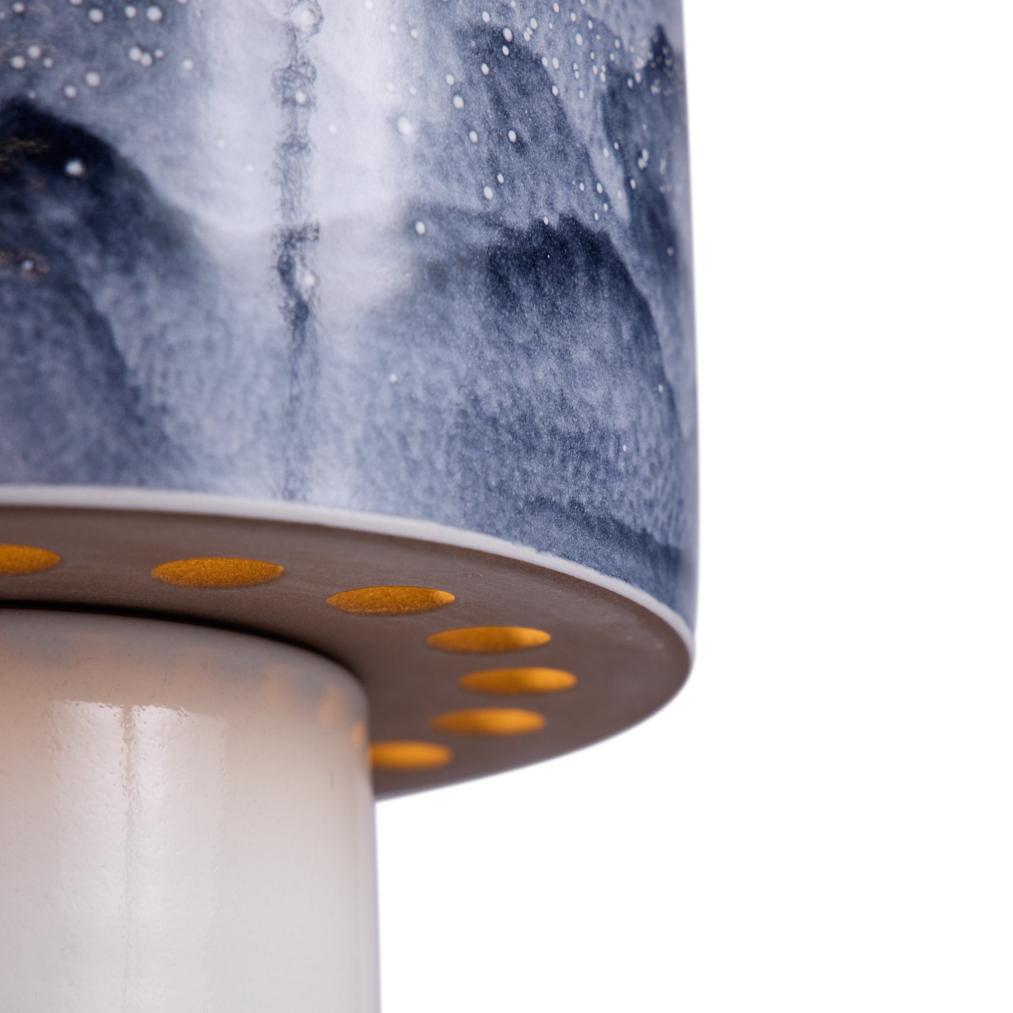 Stack Tall Table Lamp in Midnight and Opaque White Watercolor