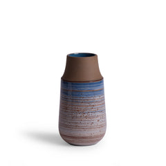 Neck Vase in Wire-Combed Opal Pacific / Buckwheat / Brick