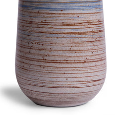 Neck Vase in Wire-Combed Opal Pacific / Buckwheat / Brick