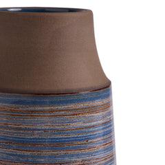 Neck Vase in Wire-Combed Opal Pacific / Buckwheat / Brick