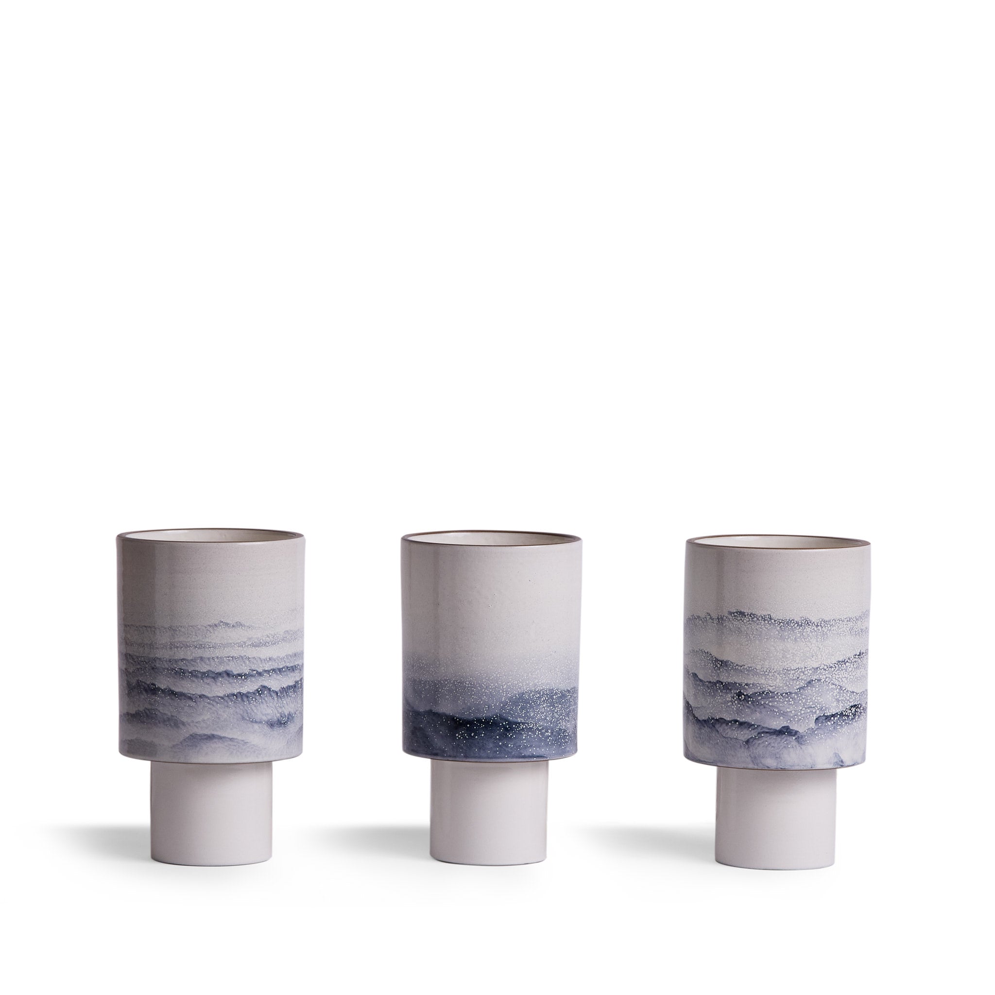 Stack Small Table Lamp in Midnight and Opaque White Watercolor