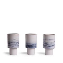 Stack Small Table Lamp in Midnight and Opaque White Watercolor