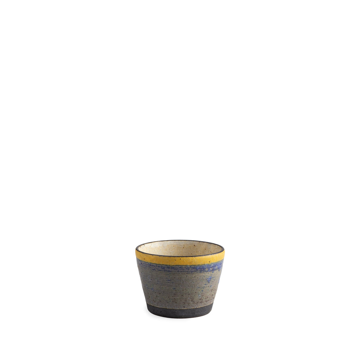 #52 Soba Cup in Indigo with Yellow Ring