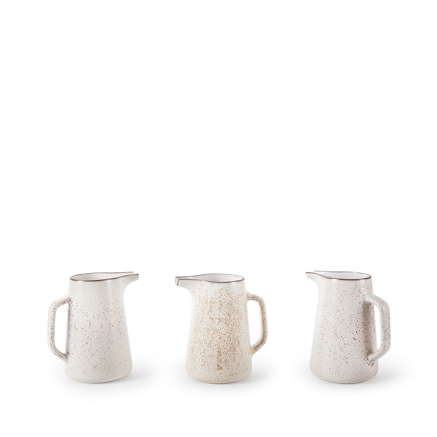 Large Pitcher in Opaque White and Matte Brown