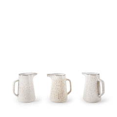 Large Pitcher in Opaque White and Matte Brown
