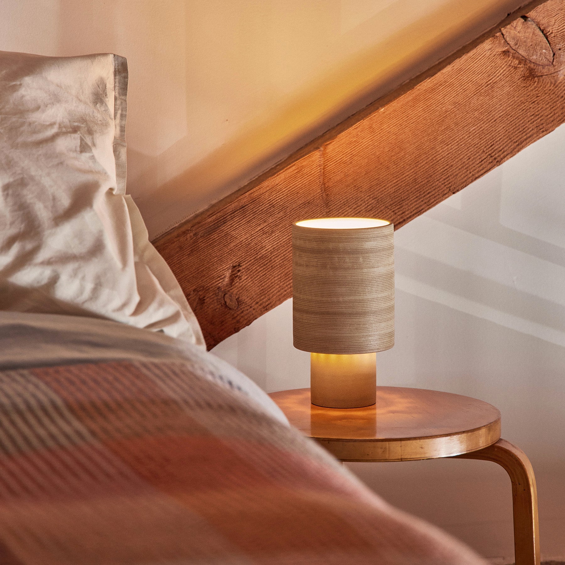 Stack Small Table Lamp in Hickory and Barley