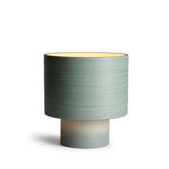 Stack Wide Table Lamp in Oat and Penny Green