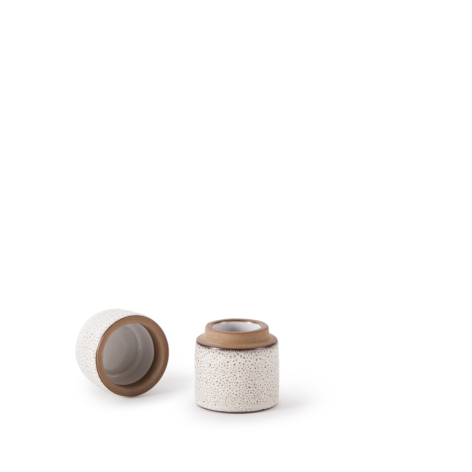 Matchstick Holder in Opaque White and Matte Brown