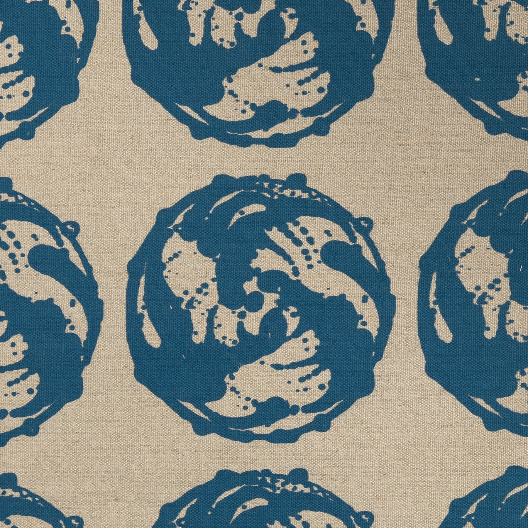 Linen Screen Print in Blue