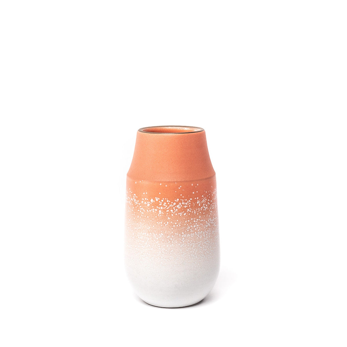 Neck Vase in Grapefruit and Opaque White