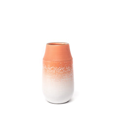 Neck Vase in Grapefruit and Opaque White