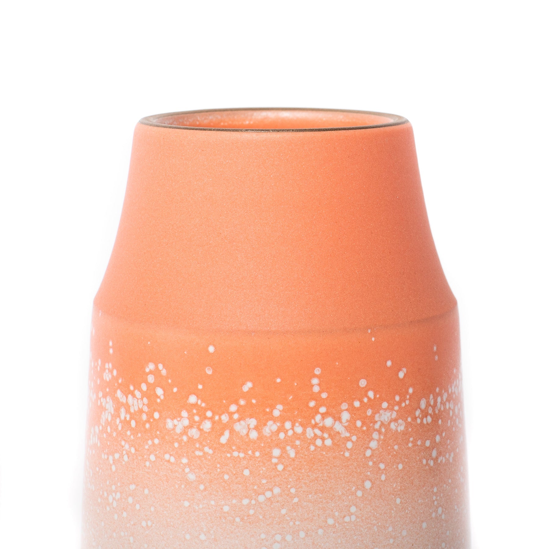 Neck Vase in Grapefruit and Opaque White