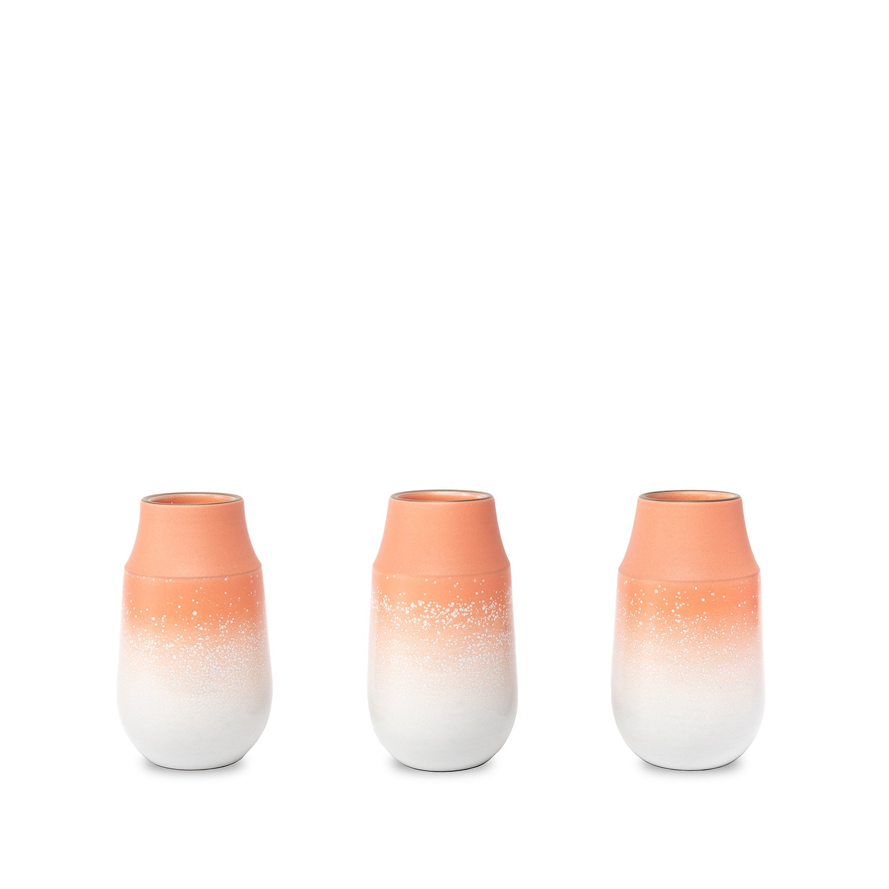 Neck Vase in Grapefruit and Opaque White