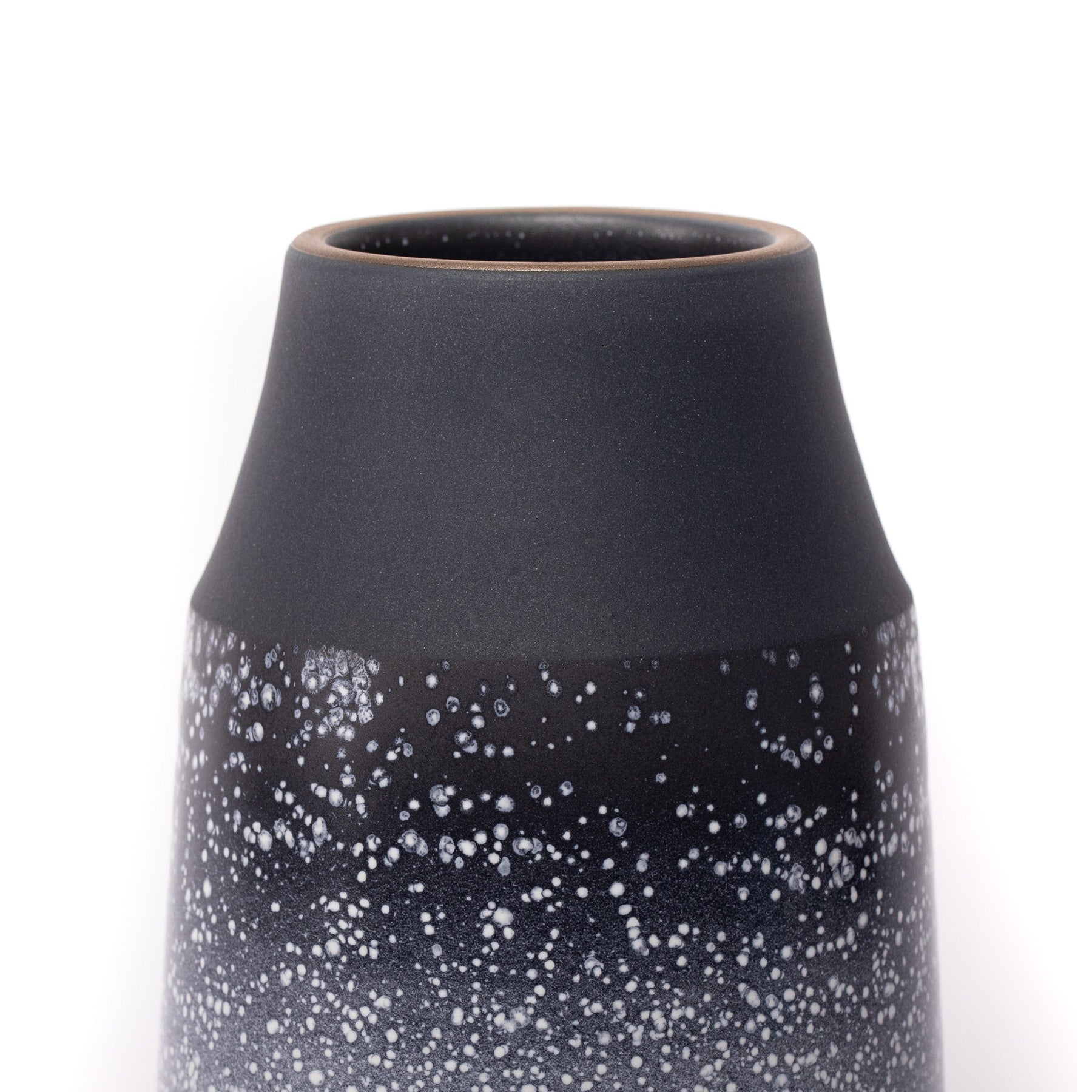 Neck Vase in Indigo and Opaque White