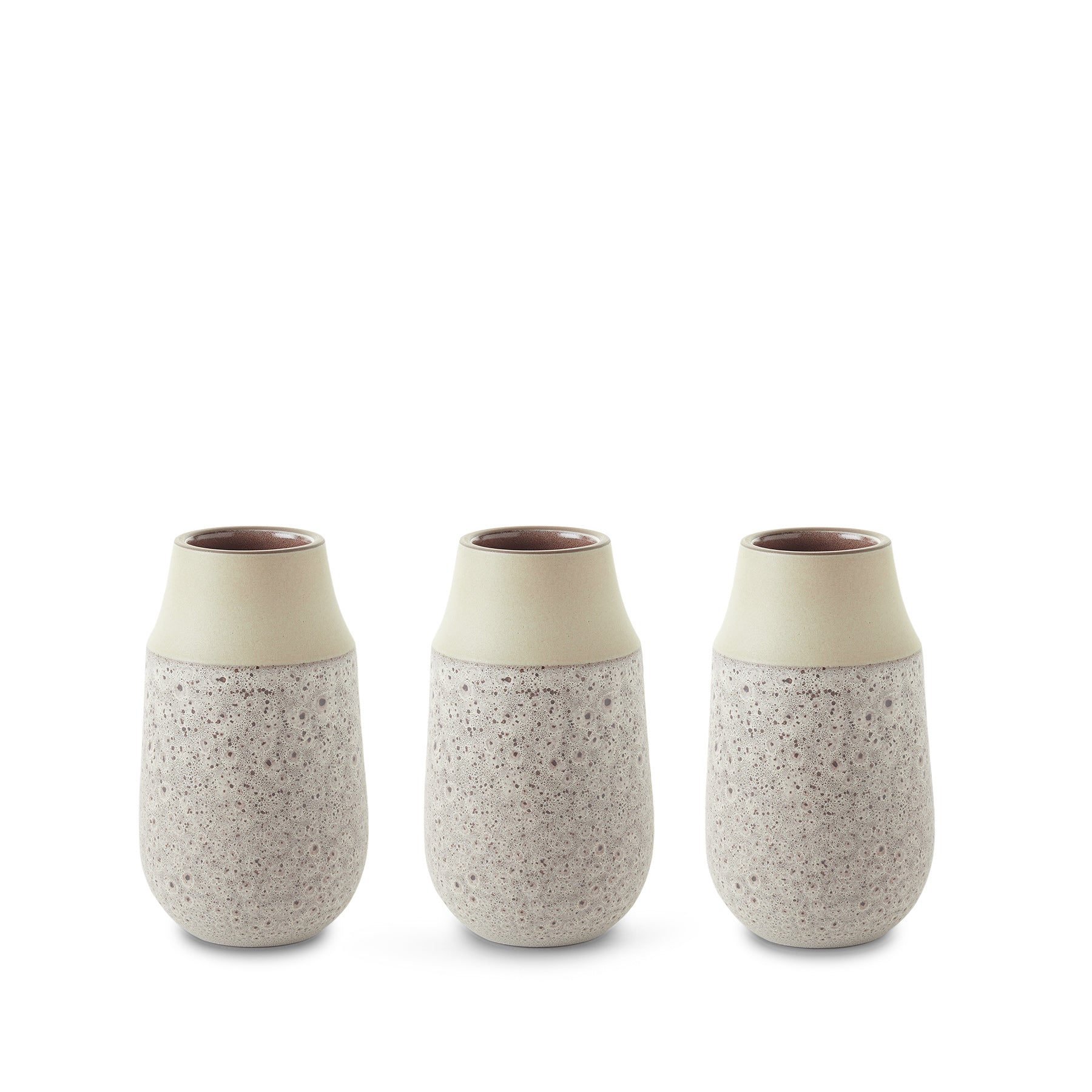 Neck Vase in Vanilla Bean and Matte Brown