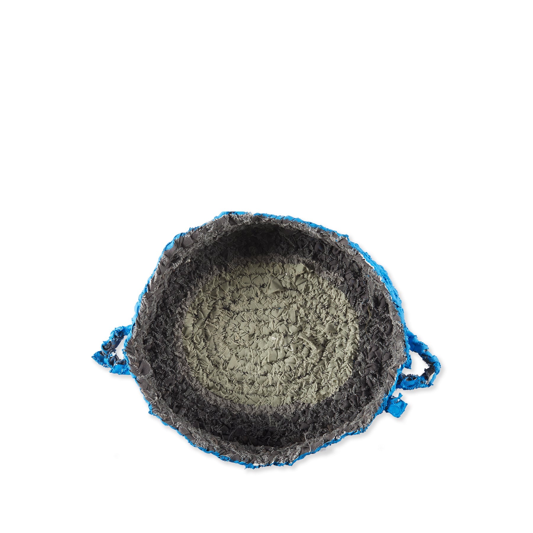Small Round Nesting Tray in Blue and Grey