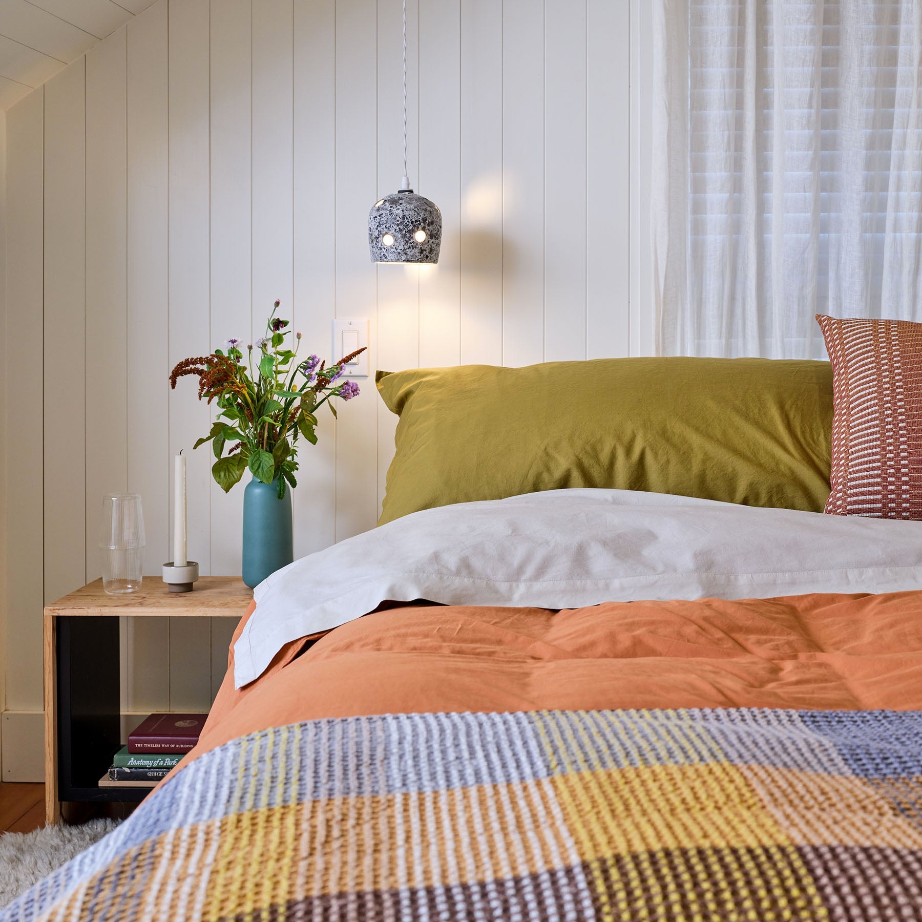 Percale Cotton Duvet Cover in Distant Blue