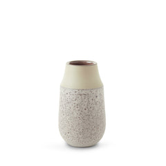 Neck Vase in Vanilla Bean and Matte Brown