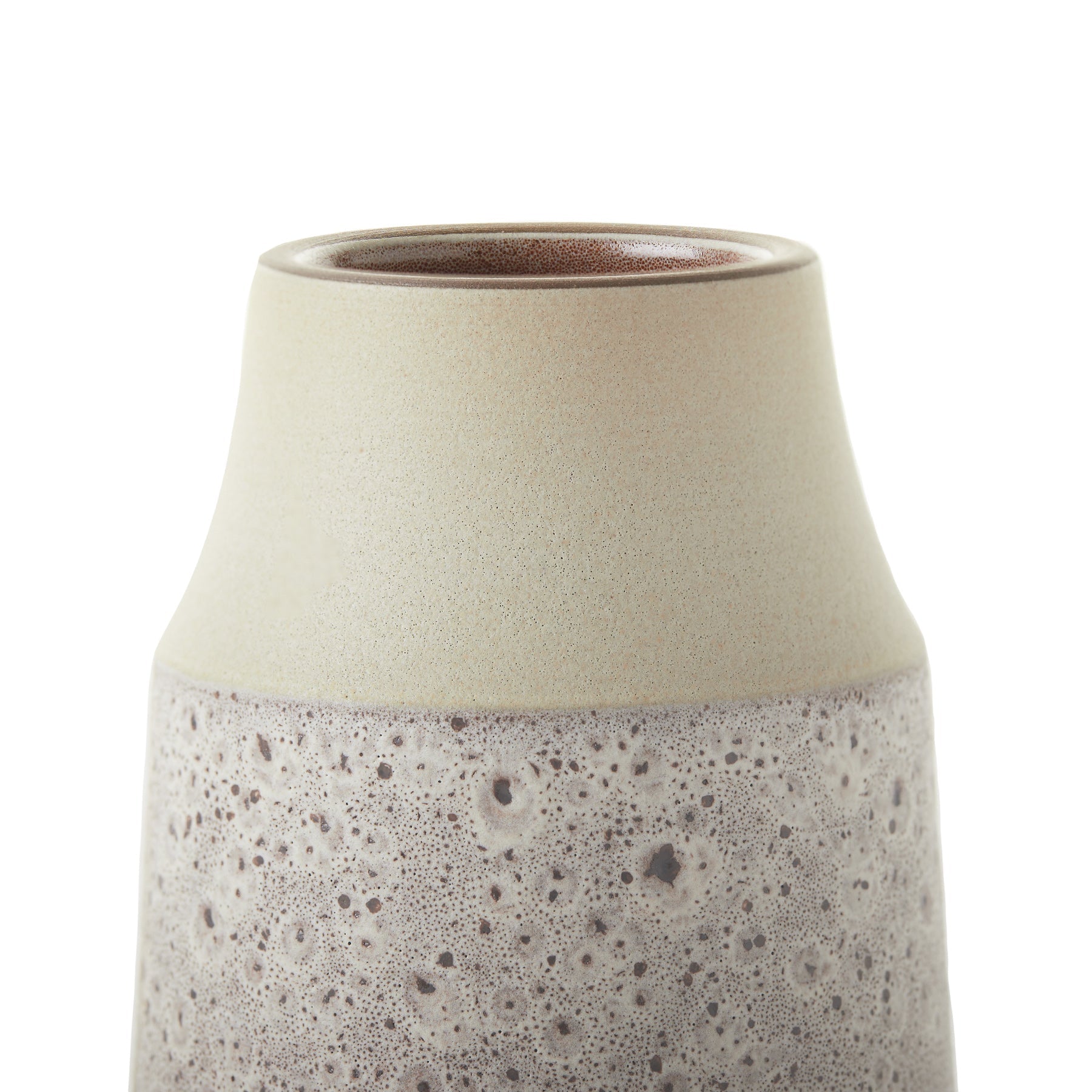 Neck Vase in Vanilla Bean and Matte Brown