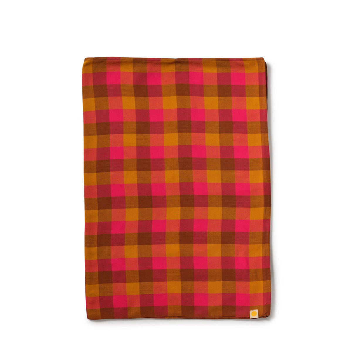 Chunky Plaid Rectangle Tablecloth in Pink